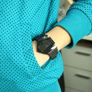 Mode LED Digital horloge met speciale ontwerp Case (zwart)