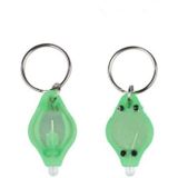 2 PC'S Mini Pocket sleutelhanger zaklamp Micro LED squeeze licht Outdoor Camping ultra heldere noodsleutel ring licht toorts lamp (groen)