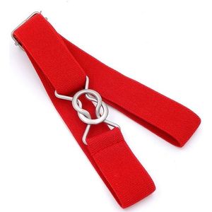 Candy-gekleurd 8-karakter clasp elastische gevlochten riem voor kinderen (rood)