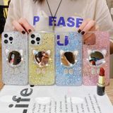 Voor iPhone 15 Pro Max Starry Sequin Diamond Cat Ears Spiegel Epoxy TPU Telefoonhoesje