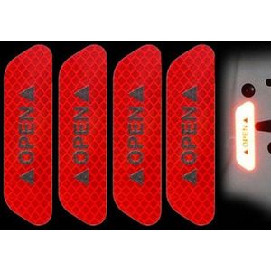 10 stuks OPEN reflecterende tape waarschuwingsteken fietsaccessoires autodeur stickers (rood)