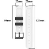 For Honor Magic Watch2 42 mm 20 mm tweekleurige poreuze siliconen horlogeband (roze + wit)