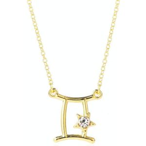 Zodiac patroon hanger sleutelbeen ketting Zodiac diamanten halsketting (N2204-3)