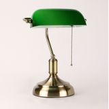 Creatieve retro nostalgische Office studie bed LED tafellamp zonder lamp (groen brons)