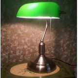 Creatieve retro nostalgische Office studie bed LED tafellamp zonder lamp (groen brons)