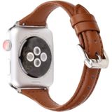 Eenvoudige manier lederen T Type horloge band voor Apple Watch serie 3 & 2 & 1 42mm(Brown)