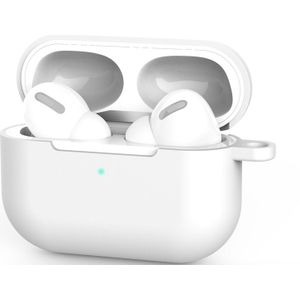 Voor AirPods Pro 3 Siliconen draadloze oortelefoon beschermhoes met Lanyard Hole (Wit)