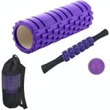 33cm 4 stks/set EVA Hollow Foam Roller Spier Ontspanning Roller Yoga Kolom Set Fitness Apparatuur (Paars)