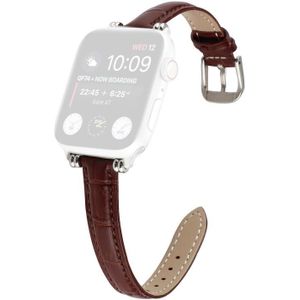 Bamboe gewricht met kralen lederen vervangende band horlogeband voor Apple Watch Series 6 & SE & 5 & 4 40mm / 3 & 2 & 1 38mm