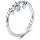 925 sterling zilveren hart diamanten ring vrouwen bruiloft engagement Jewelry  Ringmaat: 5
