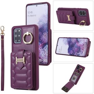 Voor Samsung Galaxy S20+ Vertical Card Bag Ring Holder Phone Case met Dual Lanyard