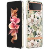 Voor Samsung Galaxy Z Flip4 Bloemen en Planten Serie IMD TPU Telefoon Case (Groen Gardenia)