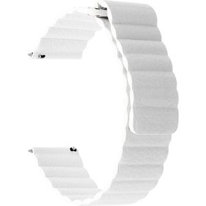 Geschikt voor Samsung Gear S2/Active2 Smart horlogebandje universeel 20mm magnetische gesp lederen vervangende polsband (wit)