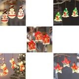3 stks / set Kerstdecoratie lichten LED-venster vakantie decoratie kleine lantaarns (kerst pentagon ster)