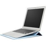 PU-leer Ultra-dunne envelope bag laptoptas voor MacBook Air / Pro 13 inch  met standfunctie(Sky Blue)