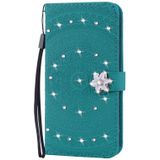 Voor Xiaomi 8 Lite ingedrukt afdrukken kleven boor patroon horizontale Flip PU lederen draagtas met houder & kaartsleuven & portemonnee & & Lanyard (grasgroen)