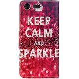 Voor Sony Xperia XZ1 Compact spiegelen prachtige KEEP CALM en SPARKLE woorden patroon horizontaal lederen draagtas met houder & Card Slots & portemonnee