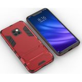 Schokbestendige PC + TPU Case voor Huawei mate 20 Pro  met houder (rood)