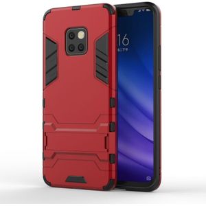 Schokbestendige PC + TPU Case voor Huawei mate 20 Pro  met houder (rood)