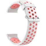 Voor Huawei Watch GT Cyber tweekleurige ademende horlogeband (wit + roze)