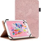 Voor 8 inch Life Tree Pattern Flip Universal Leather Tablet Case (Rose Gold)