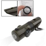 7 in 1 (Survival Whistle / Compass / Thermometer / LED Light / Magnifier / Retroreflector / String)