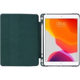 Voor iPad 10.2 Airbag Vervorming Horizontale Flip Lederen Behuizing met houder & penhouder(donkerblauw)