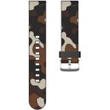 20mm Voor Fossil Gen 5 Carlyle / Julianna / Garrett / Carlyle HR Camouflage Siliconen Vervanging Polsband Horlogeband met Zilveren Gesp(2)