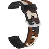 20mm Voor Fossil Gen 5 Carlyle / Julianna / Garrett / Carlyle HR Camouflage Siliconen Vervanging Polsband Horlogeband met Zilveren Gesp(2)