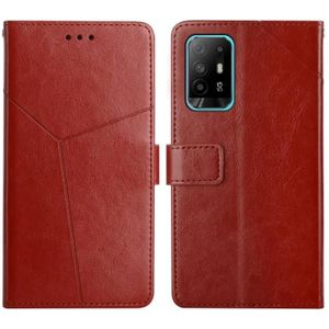 Voor Oppo A94 5G Y Stitching Horizontal Flip Leather Phone Case