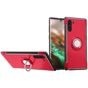 Magnetische 360 graden rotatie ring Armor telefoon beschermende case voor Galaxy Note 10 (rood)