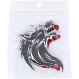 Wolf hoofd vorm glanzende metalen auto gratis Sticker(Silver)