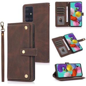 For Samsung Galaxy A51 4G PU + TPU Horizontal Flip Leather Case with Holder & Card Slot & Wallet & Lanyard(Brown)
