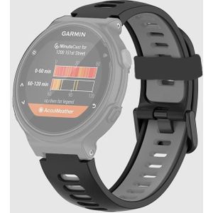 Voor Garmin Forerunner 735/235 Two-Color Silicone Vervanging Strap Horlogeband (zwart + grijs)