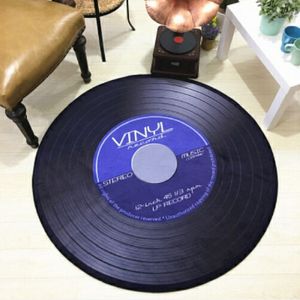 Creatieve retro 3D DVR record tapijt ronde CD vloer mat Home decor woonkamer kid slaapkamer decoratie Tapijt  diameter 160cm (blauw)