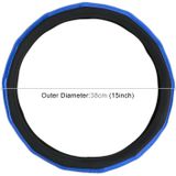 Universele auto plating bamboe knoop lederen Steering Wheel cover  diameter: 38cm (blauw)