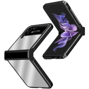 Voor Samsung Galaxy Z Flip4 Galvaniseren Spiegel Scharnier Telefoon Case (Zwart)