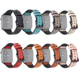 Crazy Horse Texture Lederen vervangende horlogebanden voor Apple Watch Series 6 & SE & 5 & 4 40 MM / 3 & 2 & 1 38mm (Beige Wit)