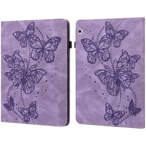 Voor Huawei MediaPad T3 10 9.6 Inch Relif Butterfly Pattern Horizontal Flip Leather Tablet Case (Purple)