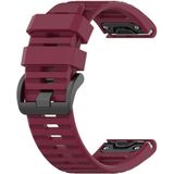 Voor Garmin Fenix 6X 26mm Quick Release Officile Texture Polsband Watchband met Plastic Button (Wine Red)