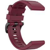 Voor Garmin Fenix 6X 26mm Quick Release Officile Texture Polsband Watchband met Plastic Button (Wine Red)