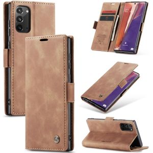 Voor Samsung Galaxy Note20 CaseMe Multifunctionele Horizontale Flip Lederen Case  met kaartslot & portemonnee(bruin)