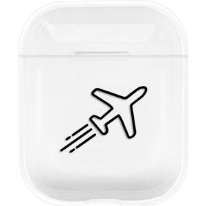 Voor AirPods 1 / 2 Stick Figuur Mapping Transparante oortelefoon beschermhoes (Vliegtuigen)