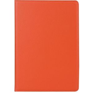 iPad Pro 10.5 inch horizontaal 360 graden draaiend Litchi structuur PU leren Flip Hoesje met houder (Oranje)