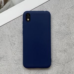 Voor Huawei Honor Play 3e Shockproof Frosted TPU-beschermhoes (donkerblauw)