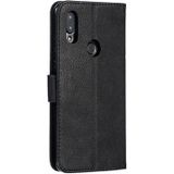 Feather patroon Litchi textuur horizontale Flip lederen draagtas met portemonnee & houder & kaartsleuven voor Xiaomi Redmi 7 (zwart)