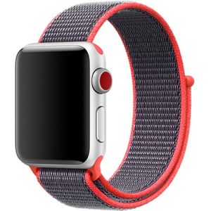 Eenvoudige mode nylon horlogeband voor Apple Watch Series 5 & 4 44mm / 3 & 2 & 1 42mm  met Magic Stick (Magenta)