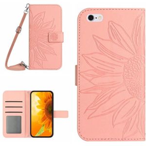 Voor iPhone 6s Plus Skin Feel Sun Flower Pattern Flip lederen telefoonhoes