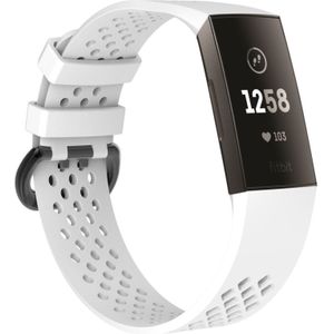 Vierkante gat verstelbare sport polsband voor FITBIT charge 3 (wit)