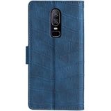For OnePlus 6 Skin Feel Crocodile Texture Magnetic Clasp Horizontal Flip PU Leather Case with Holder & Card Slots & Wallet(Blue)